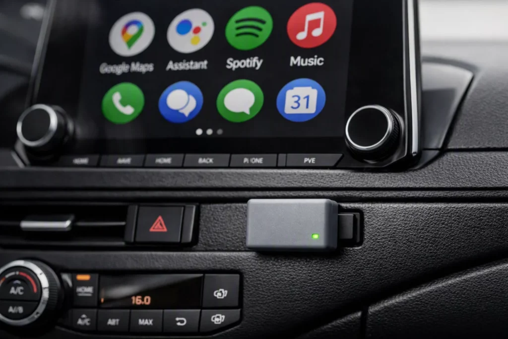Adaptadores Android Auto inalámbricos para una conexión sin cables.