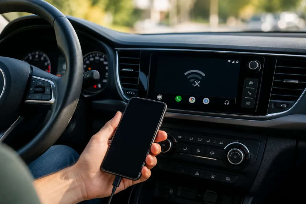 Android Auto se desconecta mientras se utiliza en el coche.