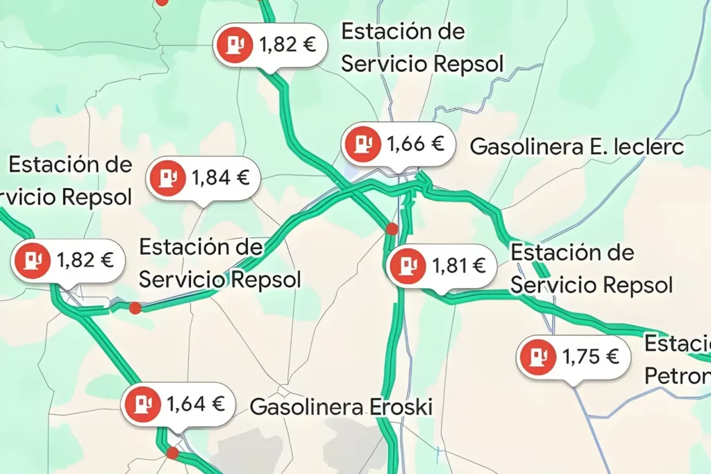 Gasolineras en Google Maps
