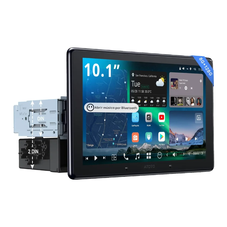 Pantalla DIN Android Auto Apple CarPlay ATOTOZONE X10