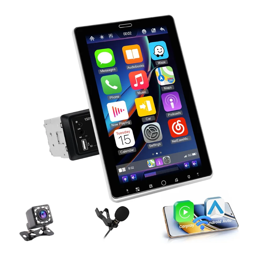 Pantalla DIN Android Auto Apple CarPlay HIKITY A4077A3EU26-C304