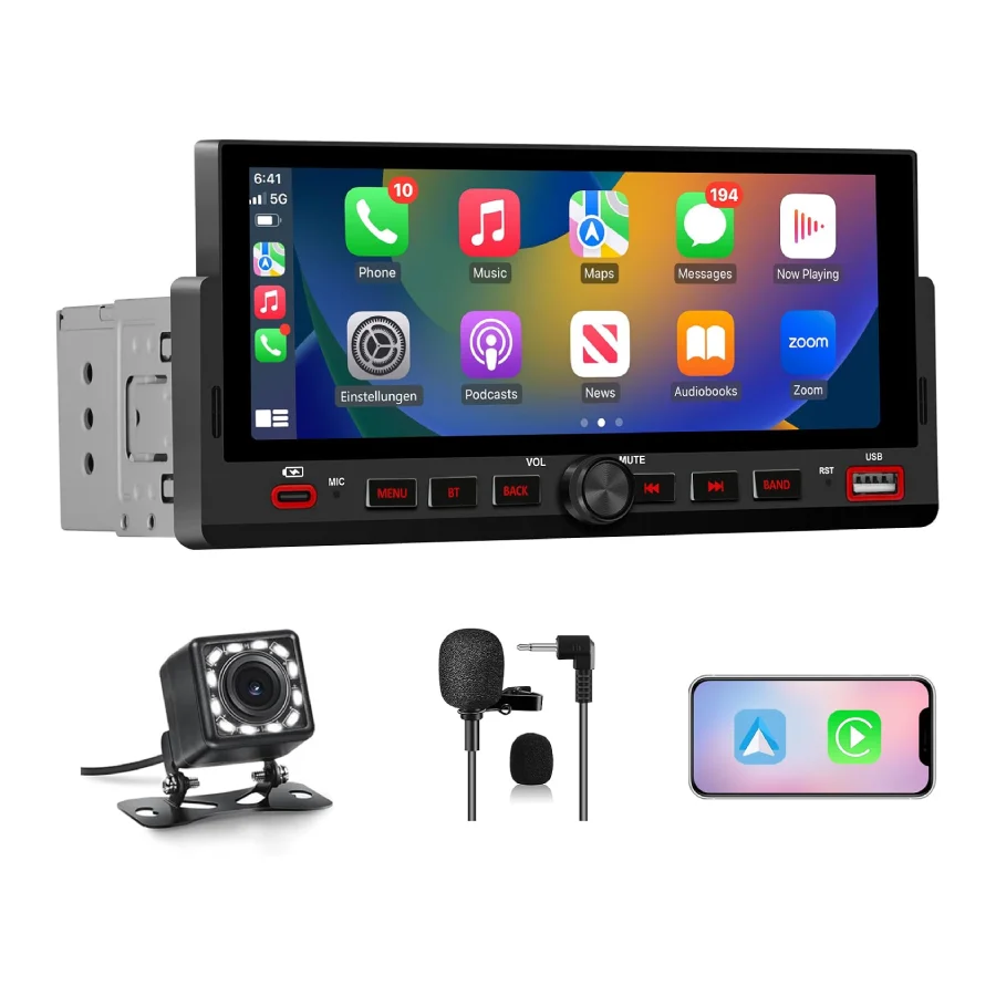Pantalla DIN Android Auto Apple CarPlay JUNSUN PLJS-ES-CLP5A-1