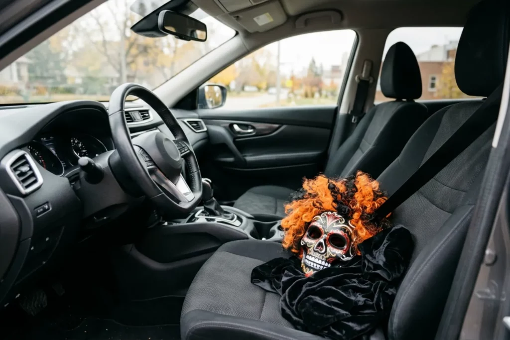 Accesorios de disfraz de Halloween que pueden dificultar la conducción